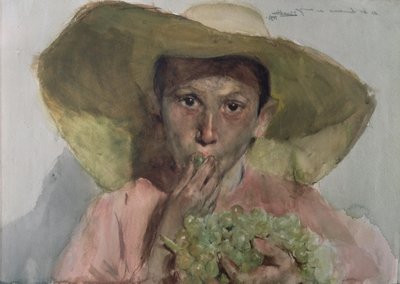 Kind dat druiven eet door Joaquin Sorolla