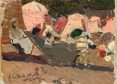 Het strand, Biarritz, 1906 door Joaquín Sorolla