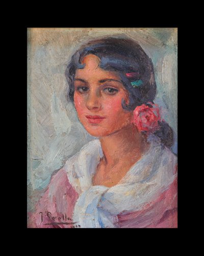 Portret van een Vrouw door Joaquín Sorolla