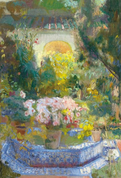 De binnenplaats van het Sorolla-huis door Joaquín Sorolla