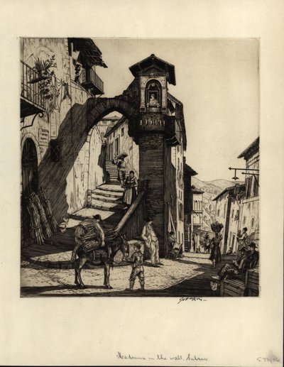 Madonna in de muur, Subiaco, 1929 door Job Nixon