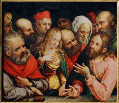 Christus en de overspelige vrouw ... door Jobst Harrich