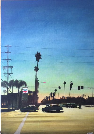 San Fernando Valley 10, c.2012 (acryl op paneel) door Joby Hickey