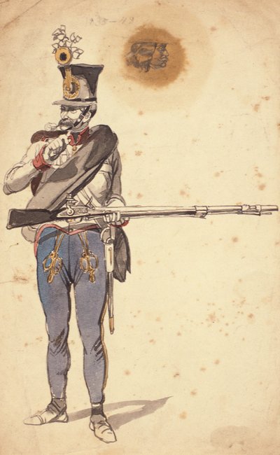 Soldaat van de Hongaarse Infanterie, 1835-1849 door Johan Baptiste Heinefetter