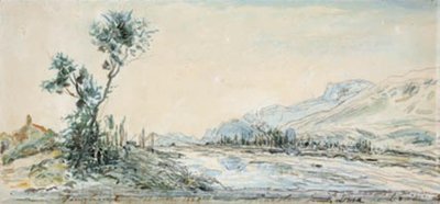 Landschap bij de rivier Le Drac nabij Grenoble door Johan Barthold Jongkind