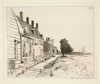 De huizen langs het kanaal door Johan Barthold Jongkind
