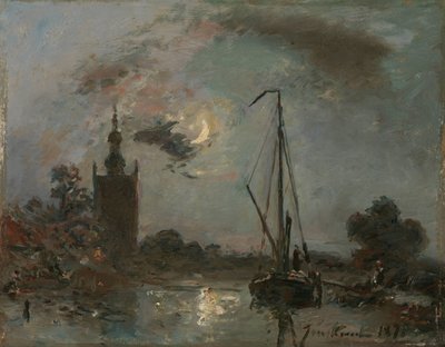 Overschie in het maanlicht door Johan Barthold Jongkind