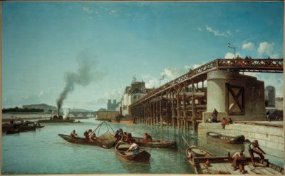 Parijs, havenbrug aan de Seine (Le Pont de l’Estacade) door Johan Barthold Jongkind