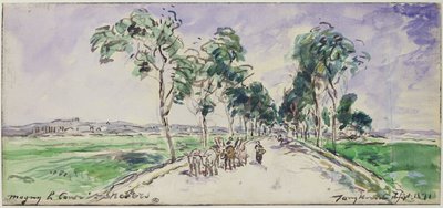 Weg naar Magny bij Nevers, 1871 door Johan Barthold Jongkind