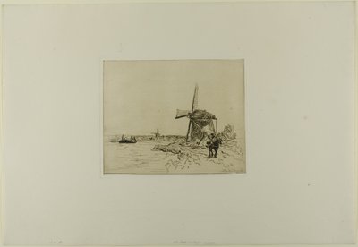 Het jaagpad, uit Boek met zes etsen, gezichten op Holland door Johan Barthold Jongkind
