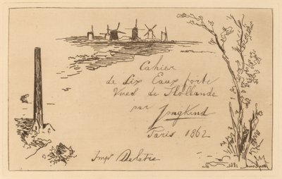 Titelpagina (Titre du cahier de six eaux-fortes) door Johan Barthold Jongkind