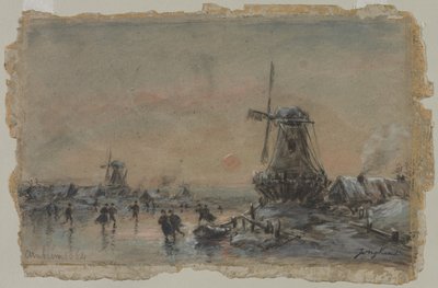 Gezicht op Arnhem (recto) door Johan Barthold Jongkind