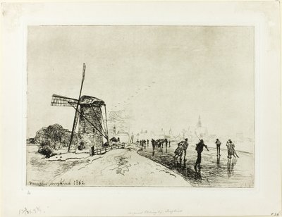 Uitzicht op de stad Maassluis door Johan Barthold Jongkind