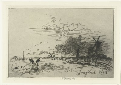Winterlandschap nabij Rotterdam door Johan Barthold Jongkind