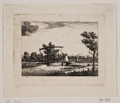 Landschap met ophaalbrug door Johan Bülow