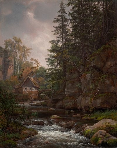 De Lochmühle in het Liebethaldal door Johan Christian Dahl