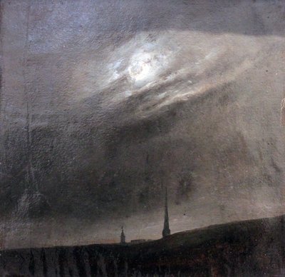 Duits: Mondnacht über Dresden Maannacht boven Dresden door Johan Christian Dahl