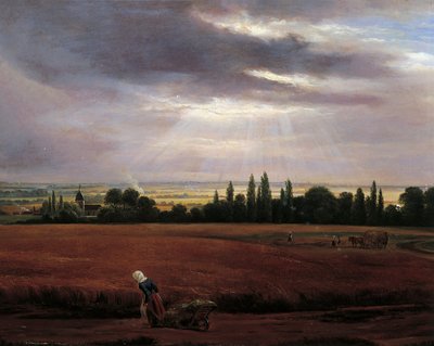 Landschap in de buurt van Dresden door Johan Christian Dahl