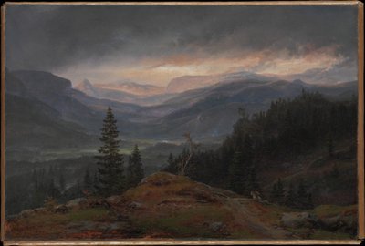Noors:  Utsikt over Hallingdal Uitzicht over Hallingdal door Johan Christian Dahl