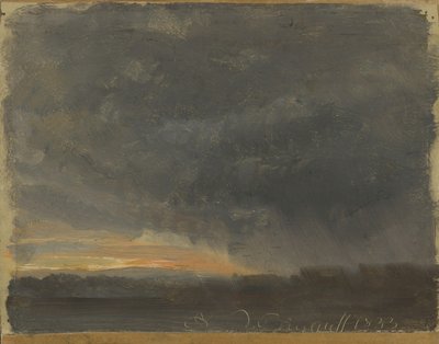 Stormwolken met regen door Johan Christian Dahl