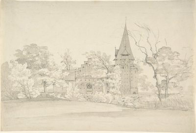 De kerk van Aller in Sønderjyllands Amt (Denemarken), gezien vanuit het noorden door Johan Christian Dahl