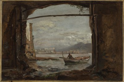 Uitzicht vanaf een grot bij Posillipo door Johan Christian Dahl