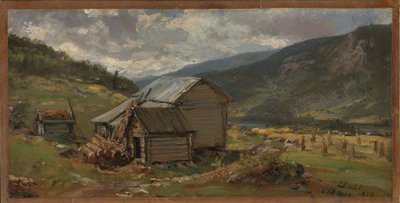 Uitzicht op Hjelle in Valdres door Johan Christian Dahl