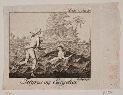 Vignet. Tityrus en Eurydice door Johan Christoph Seehusen
