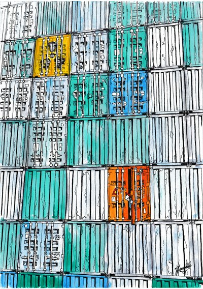 Ontdekking van kleurrijke containers door Johan Liewendahl