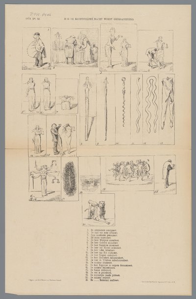 Spotprent op de hervorming van de rechterlijke organisatie, 1873 door Johan Michaël Schmidt Crans
