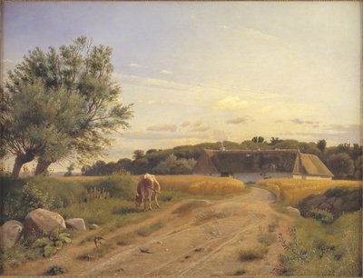 Een boerderij bij Lodskov nabij Vognserup Manor, Zeeland door Johan Thomas Lundbye