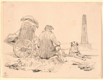 De marskramer en zijn hond door Johan Thomas Lundbye