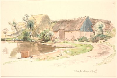 Boerderij en dorpsvijver door Johan Thomas Lundbye