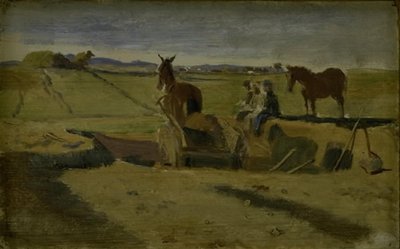 Mergling van Vallekilde pastorieveld, op de achtergrond Hankehøj door Johan Thomas Lundbye