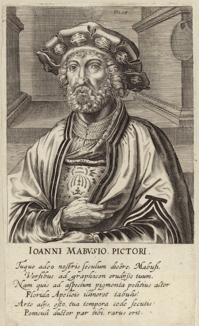 Portret van Jan Mabuse door Johan Wierix