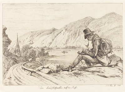 Der Landschaftmaler auf der Reise door Johann Adam Klein