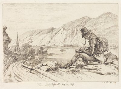 De landschapsschilder op reis (The Landscape Painter on Tour) door Johann Adam Klein