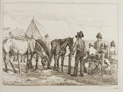 Soldaten in een militair kamp door Johann Adam Klein