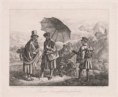 De Kunstenaars op Hun Reis, 1819 door Johann Adam Klein