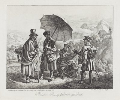 De kunstenaars op hun reis, uitgegeven 1819 door Johann Adam Klein