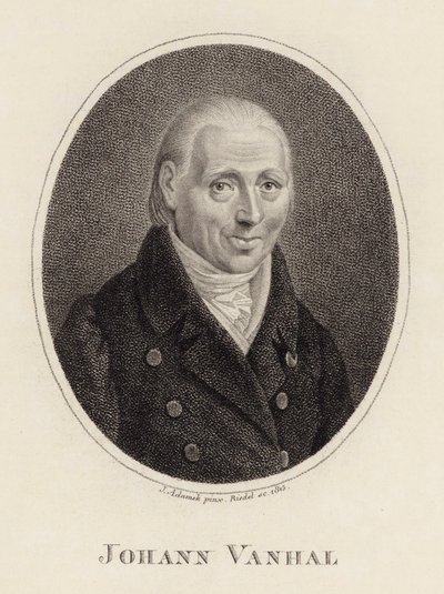 Portret van de componist Johann Baptist Wanhal 1739-1813, 1815 door Johann Adamek