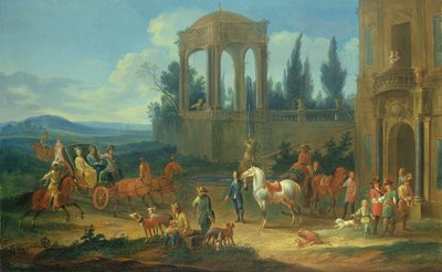 Een rit op het platteland (een van een paar) door Johann Andreas Graff