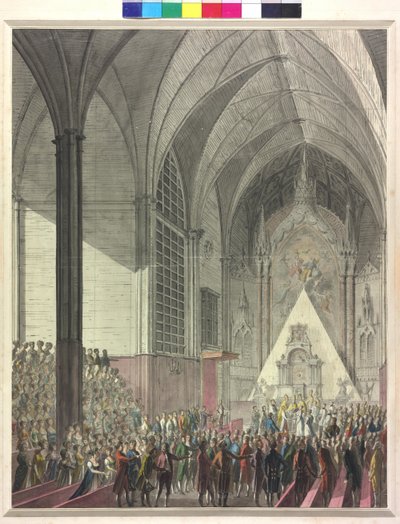 De huwelijksceremonie van aartshertogin Marie Louise met keizer Napoleon I door Johann Baptist Hoechle