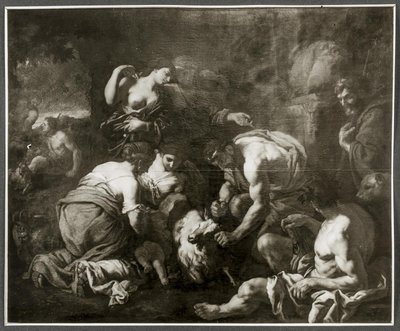Jupiter die Zuigt aan de Geit Amalthea door Johann Carl Loth