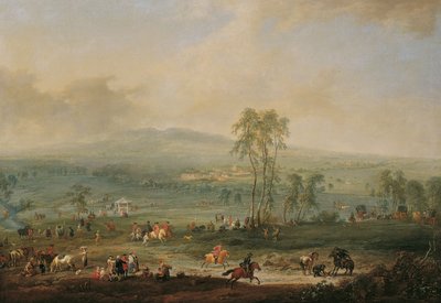 Laxenburg vanaf de Schneiderau richting Guntramsdorf en Mödling door Johann Christian Brand