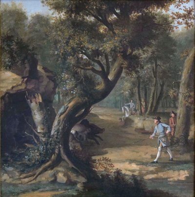 Zwijnenjacht door Johann Christian Klengel