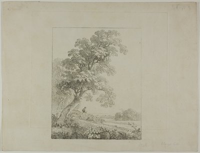 Landschap met een grote boom door Johann Christian Klengel
