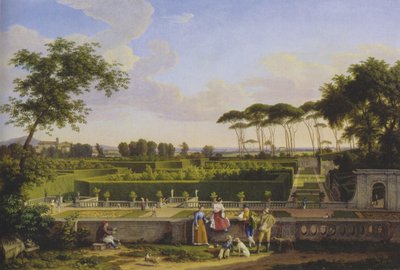 Duits: In het park van Villa Doria Pamphilj door Johann Christian Reinhart