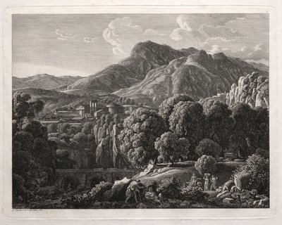 Heroïsch Landschap: Landschap met Stad en Rivier door Johann Christian Reinhart