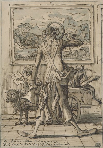 J C Reinhart Karikatuur Ludwig Schorn 1833 door Johann Christian Reinhart